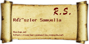 Röszler Samuella névjegykártya